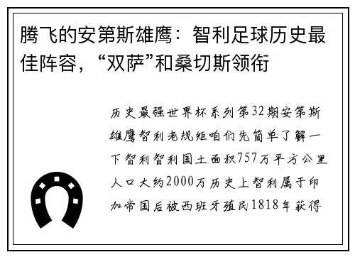 腾飞的安第斯雄鹰：智利足球历史最佳阵容，“双萨”和桑切斯领衔